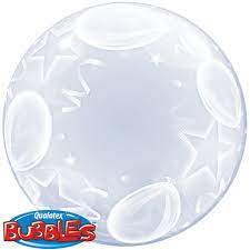 Clear bubble balloon with stars