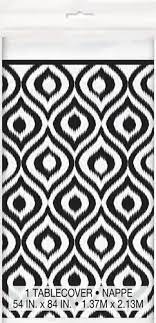 Moroccan black  Rectangular Plastic Table Cover 54″ x 84