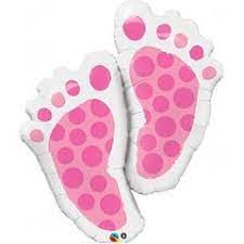 Pink footprints balloon shape