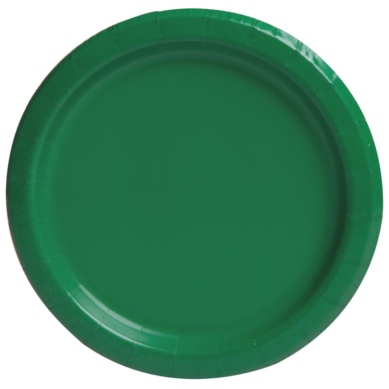 Emerald Green Solid Round 7″ Dessert Plates 20ct