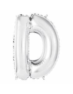 “D” Silver letter air filled balloon