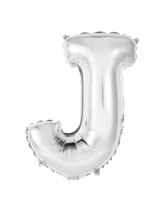 “J” Silver letter air filled balloon