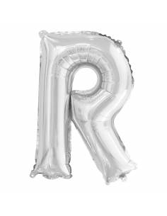 “R” Silver letter air filled balloon