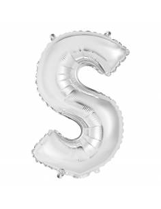 “S” Silver letter air filled balloon