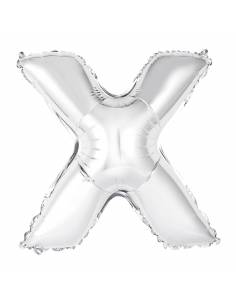 “X” Silver letter air filled balloon