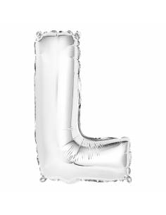 “L” Silver letter air filled balloon