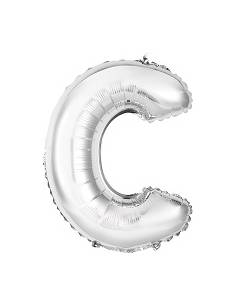 “C” Silver letter air filled balloon