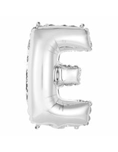 “E” Silver letter air filled balloon