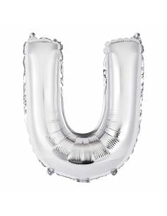 “U” Silver letter air filled balloon