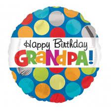 ” Happy Birthday Grandpa”  Blue Mylar balloon