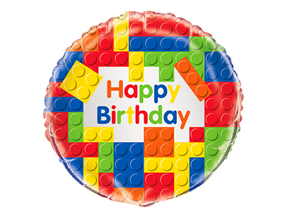 “ Happy Birthday” Lego blocks Mylar balloon