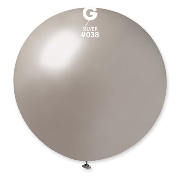 G-30” Silver #038 latex balloon – 2ct