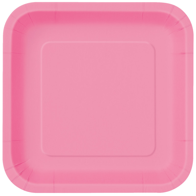Hot Pink Solid Square 7″ Dessert Plates 16ct