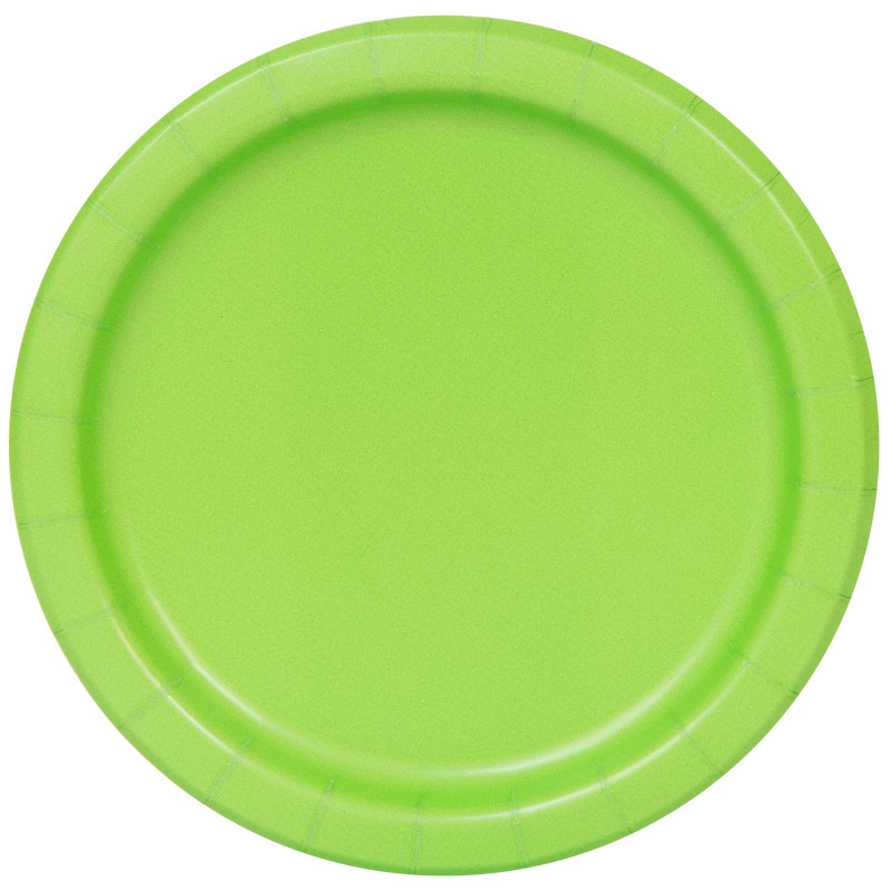 Lime Green Solid Round 7″ Dessert Plates 20ct