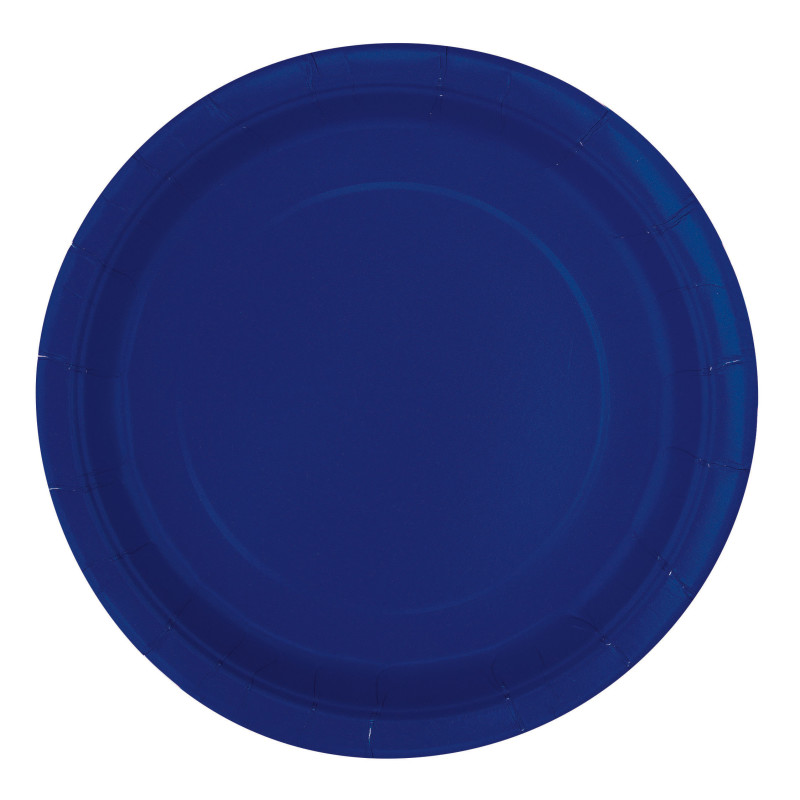 True Navy Blue Solid Round 7″ Dessert Plates 20ct