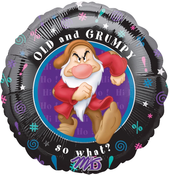 18″ Old and grumpy so what? Mylar balloon
