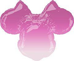 Minnie Mouse pink ombré head shaped balloon