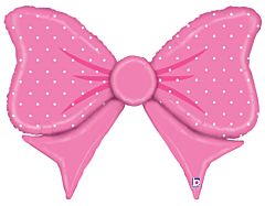 Pink bow w/ white dots