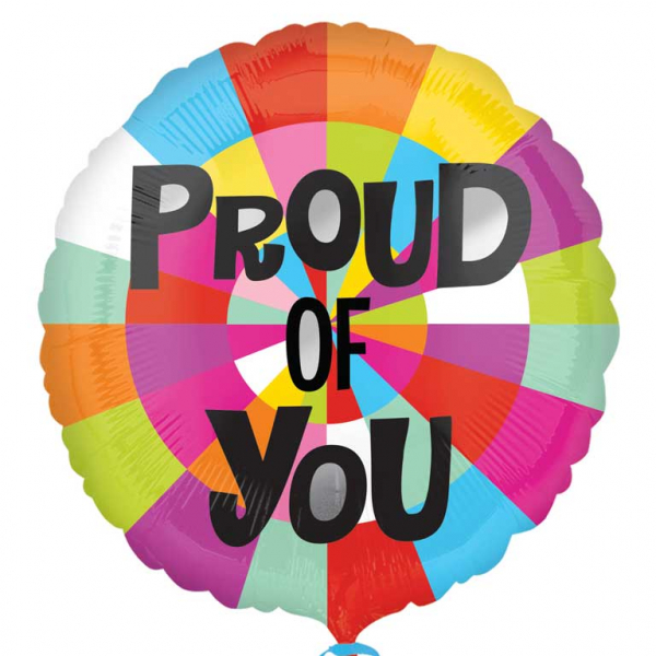 ” Proud of you” Colorful Mylar balloon