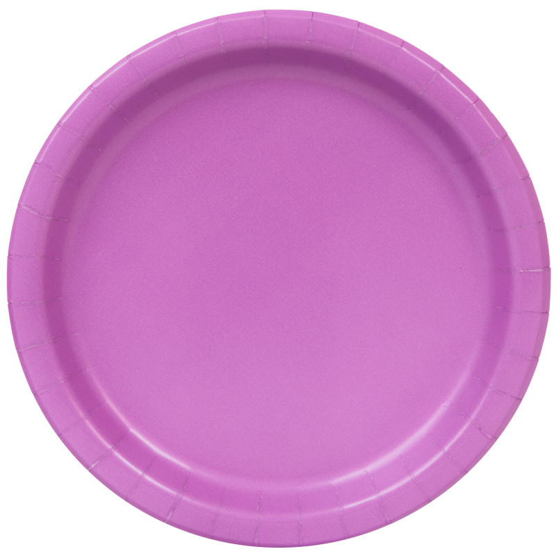 Pretty Purple Solid Round  7″ Dessert Plates 20ct