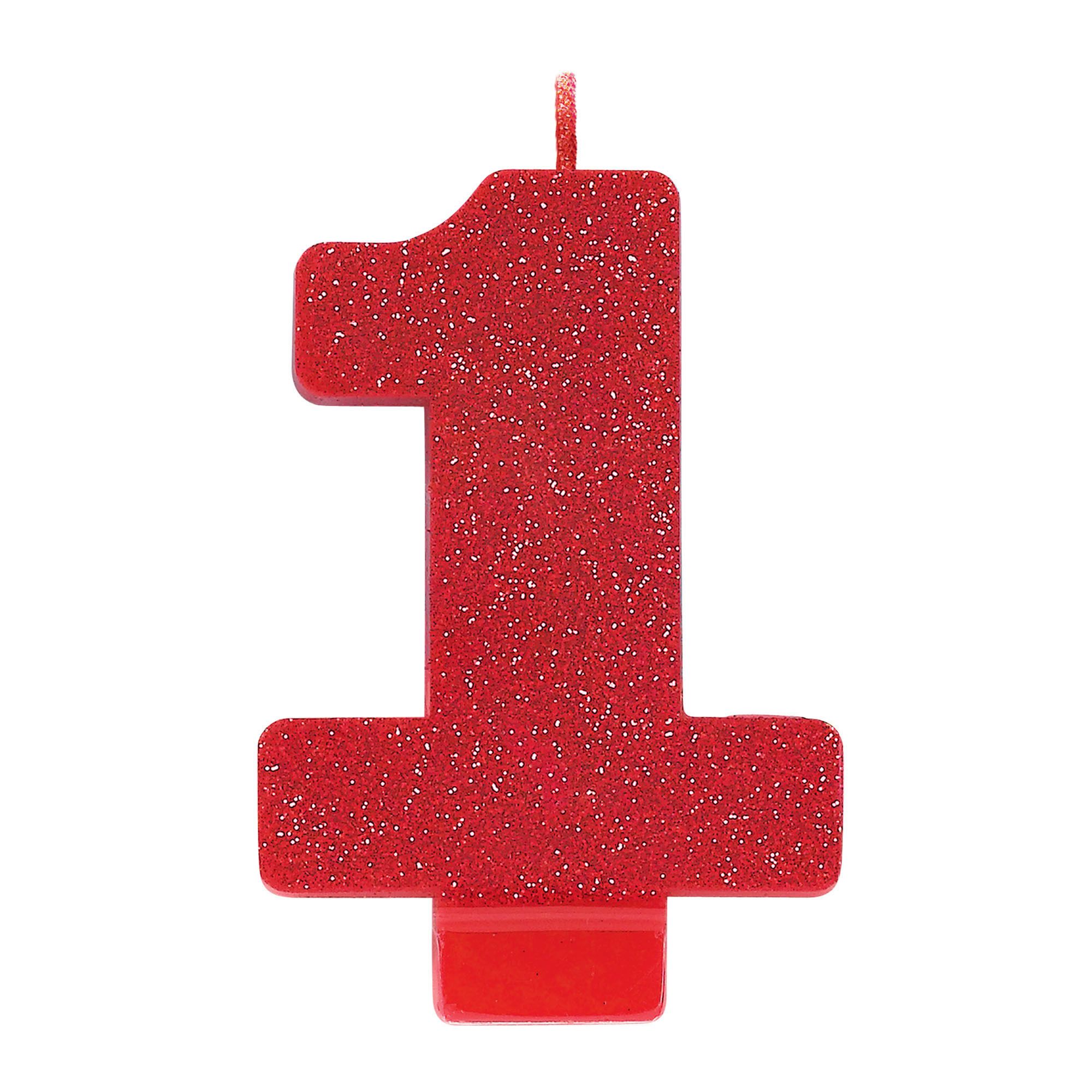 #1 Red glitter candle