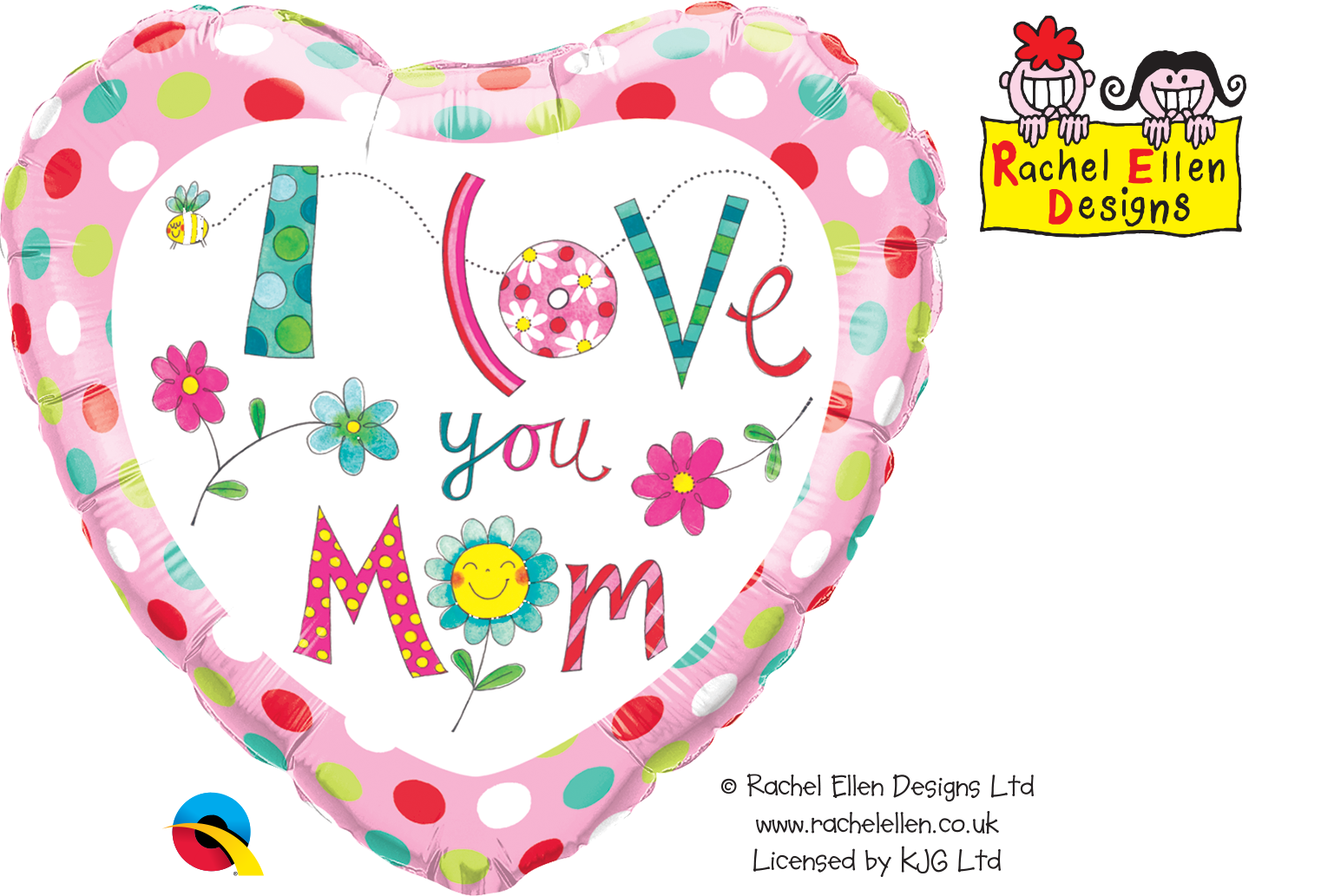 ” I love you Mom” heart shape Mylar