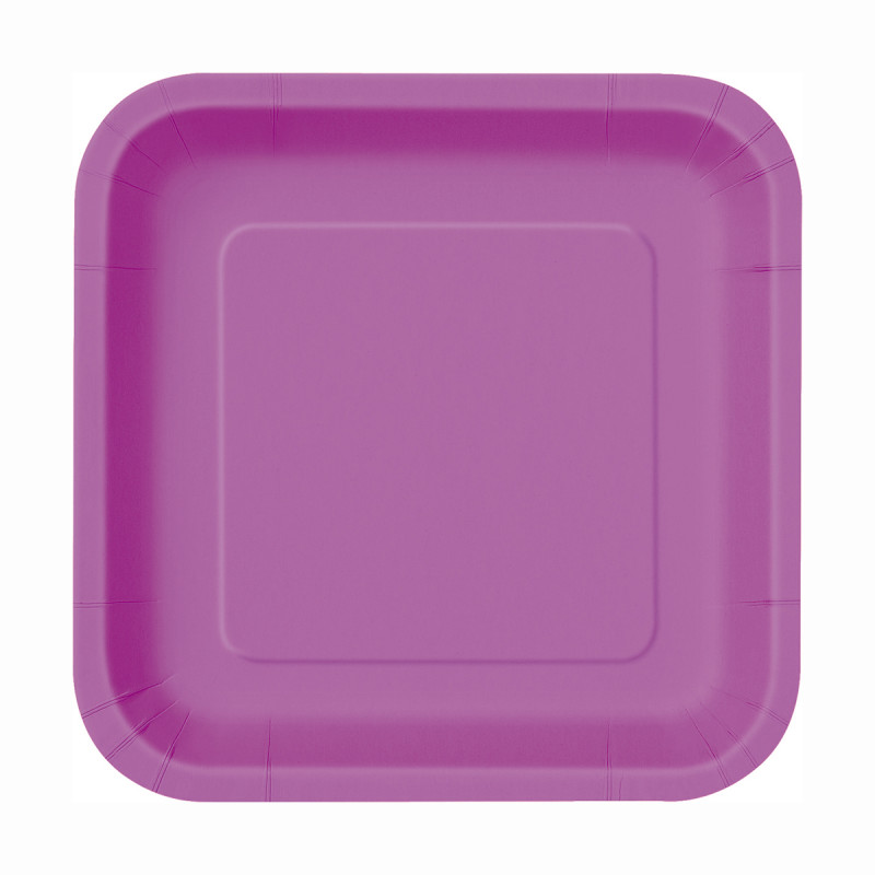 Pretty Purple Solid Square 7″ Dessert Plates 16ct
