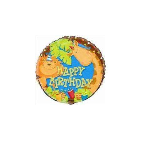” Happy birthday” Lion and giraffe Mylar balloon