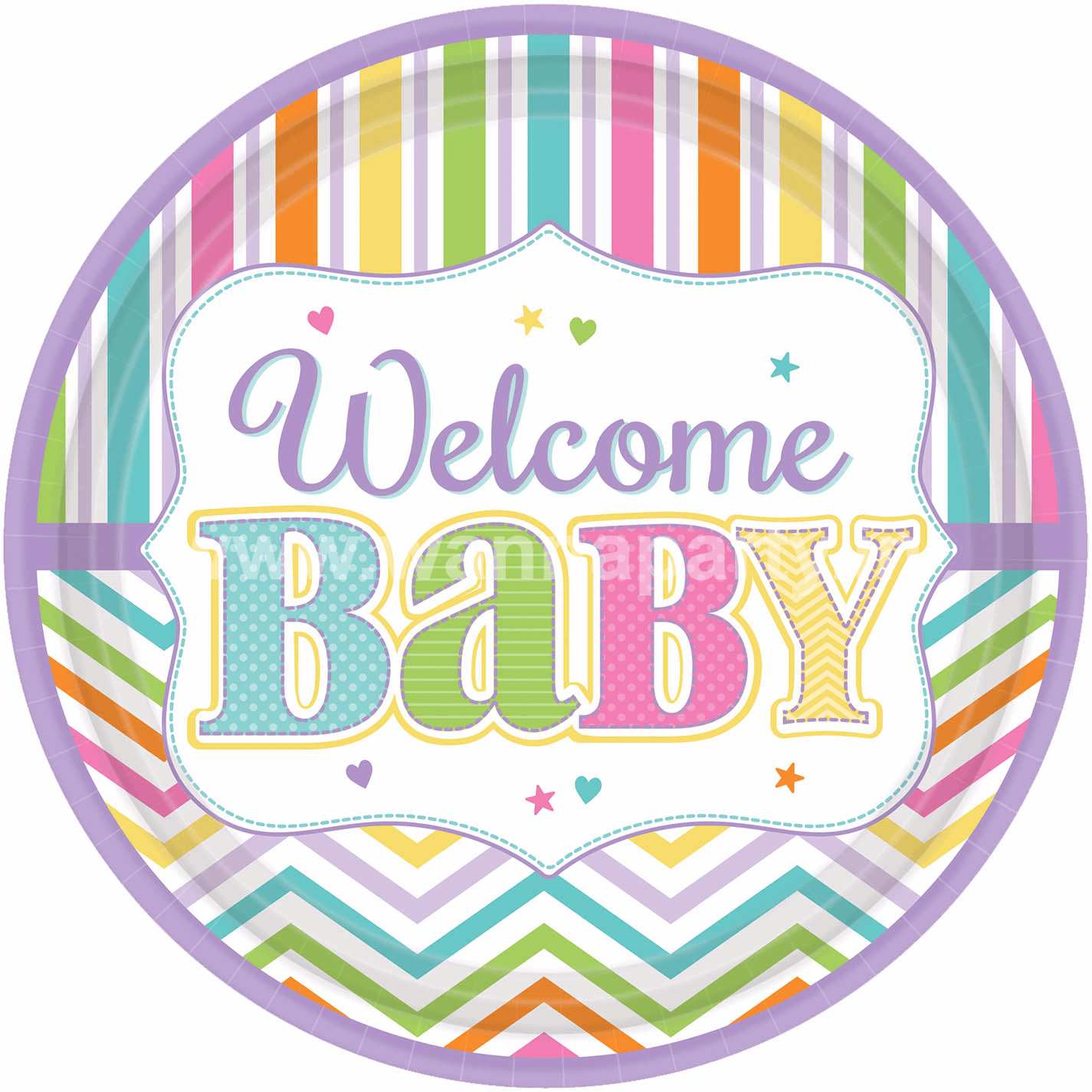 ” Welcome baby” colorful mylar