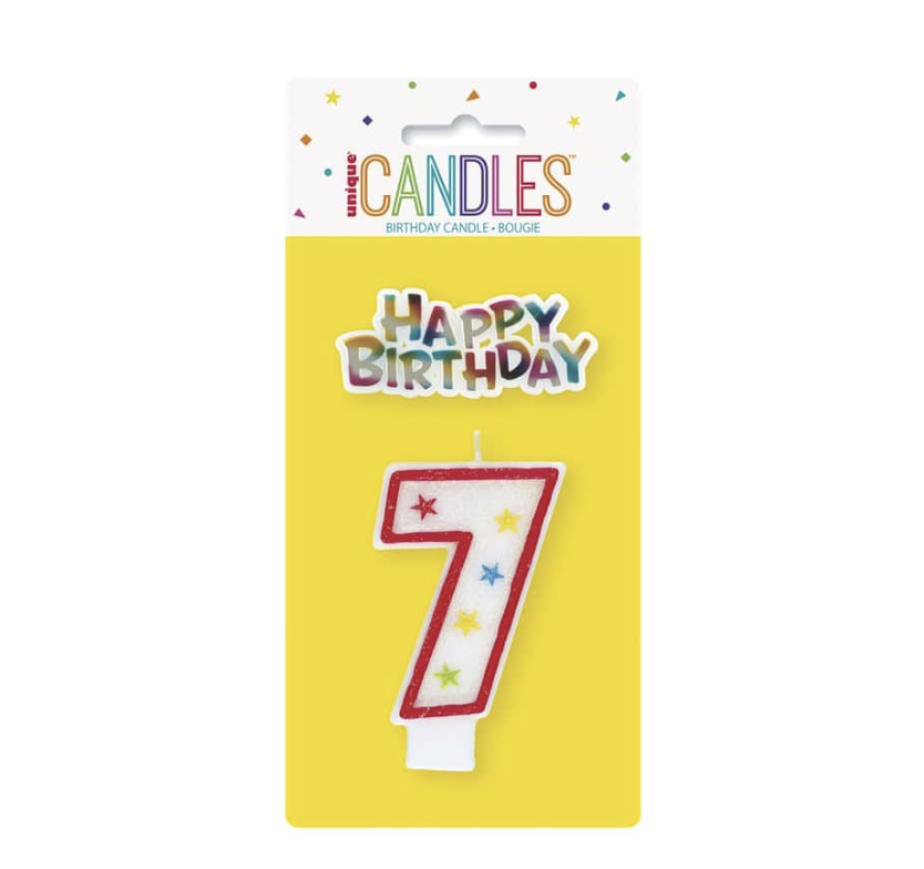 #7 candle with birthday sign