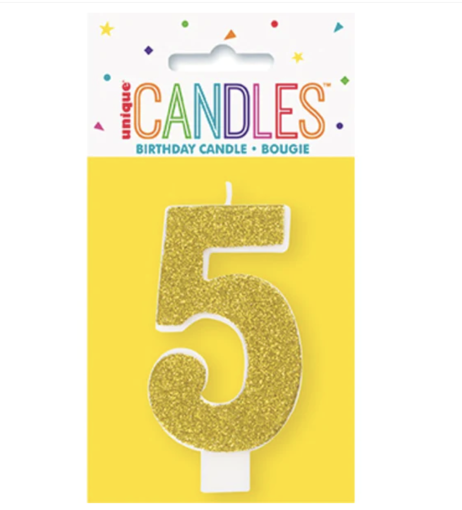 #5 glitter candle
