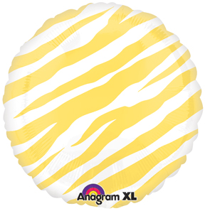 18” Yellow zebra print mylar