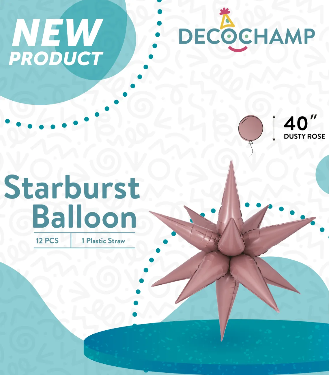 Starburst Foil Balloons Dusty Rose 40″