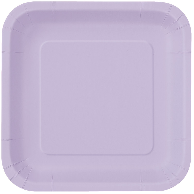 Lavender Solid Square 7″ Dessert Plates 16ct