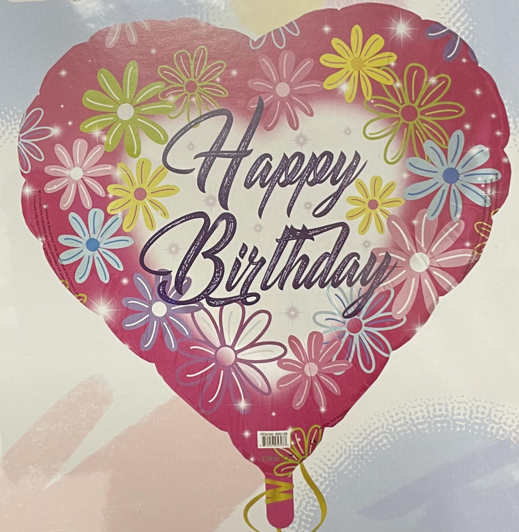 18” Happy birthday flower heart mylar