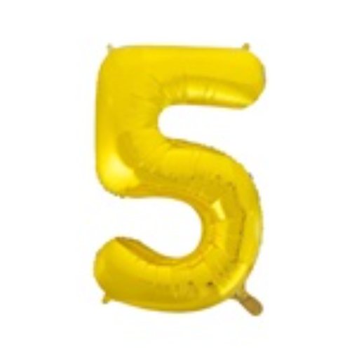# 5 Gold number balloon 34 inch