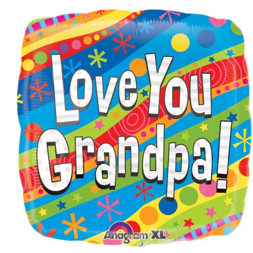18″ Colorful Love You Grandpa Balloon
