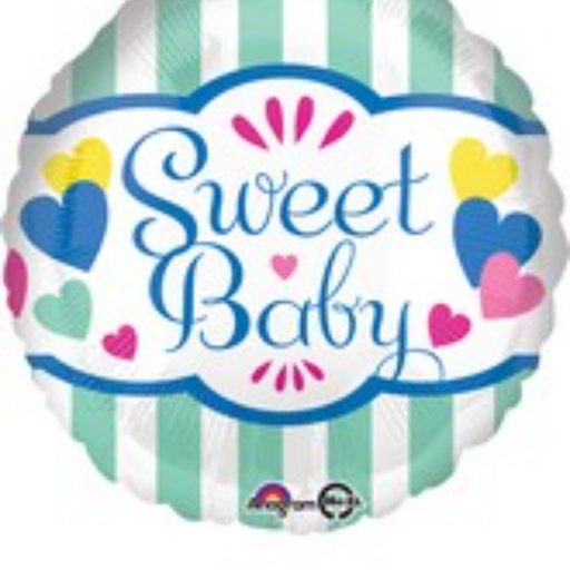 18″ Sweet Baby Stripes & Hearts Balloon
