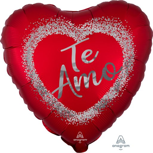 18″ Te Amo Red Burst Foil Balloon (Spanish)