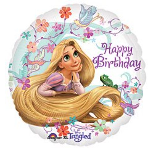 17” Rapunzel white background Mylar balloon