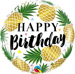 “ Happy Birthday” pineapples Mylar balloon