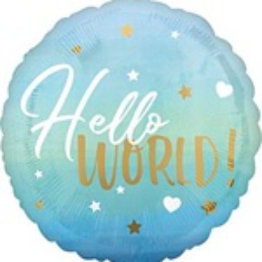 “ hello world” blue ombré Mylar