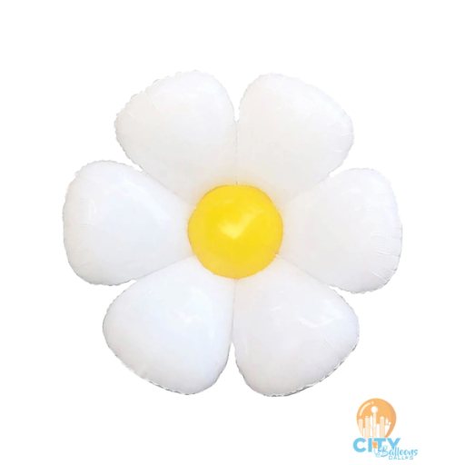 24” White daisy flower Mylar