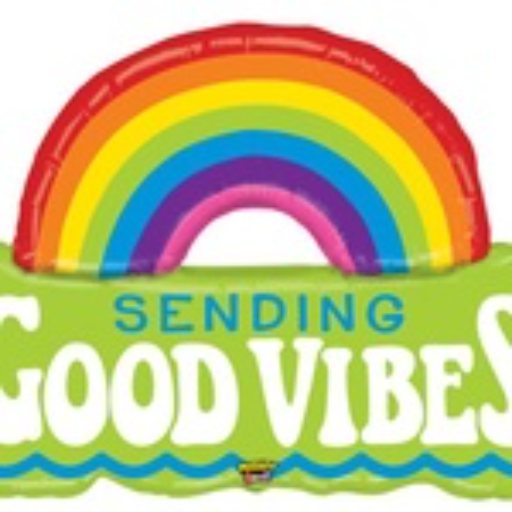 ” Sending good vibes” Rainbow Shape balloon
