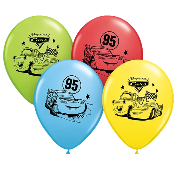 12” Cars Latex balloons 6ct