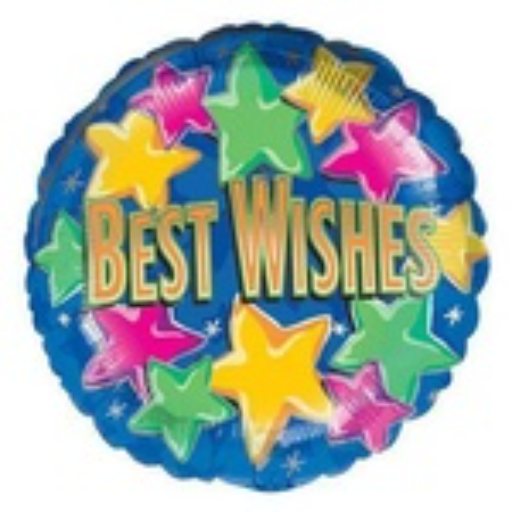 ” Best Wishes” with stars Mylar balloon