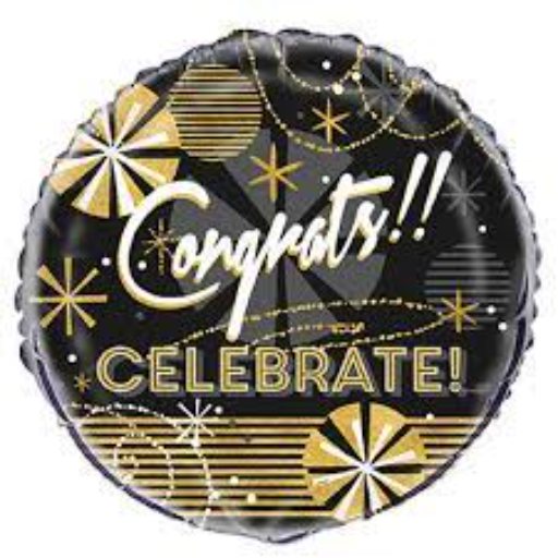“ congrats” “celebrate” 18” mylar