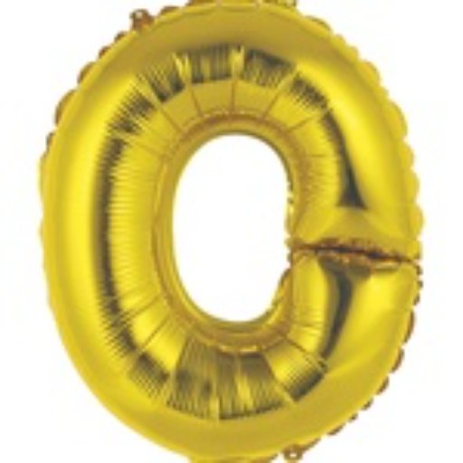 “O” Gold letter air filled balloon
