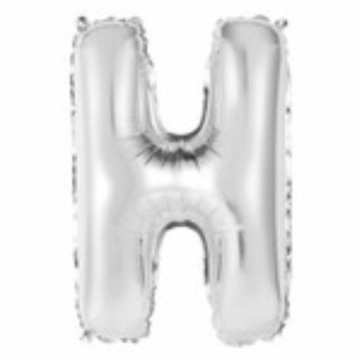 “H” Silver letter air filled balloon