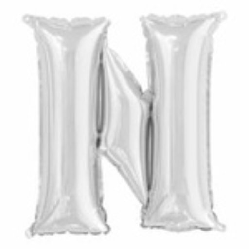 “N” Silver letter air filled balloon